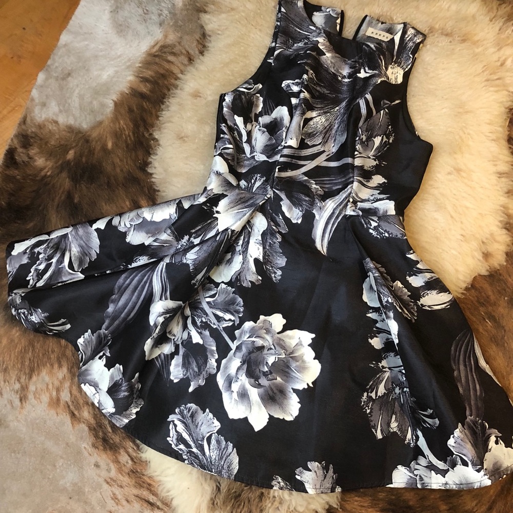 Raw silk skater dress